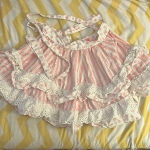-SOLD - Sugar thrills - Dollskill- pink and white ruffle skirt
